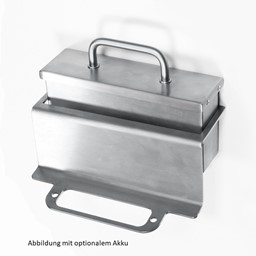 Zeige Details für Edelstahlbügel zur Befestigungder ATEX-Batterie auf Säule. Bild von Edelstahlbügel zur Befestigungder ATEX-Batterie auf Säule.